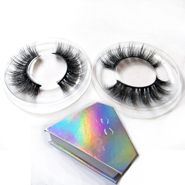 Wispy style mink 3d lashes china in diamond shape box ED120